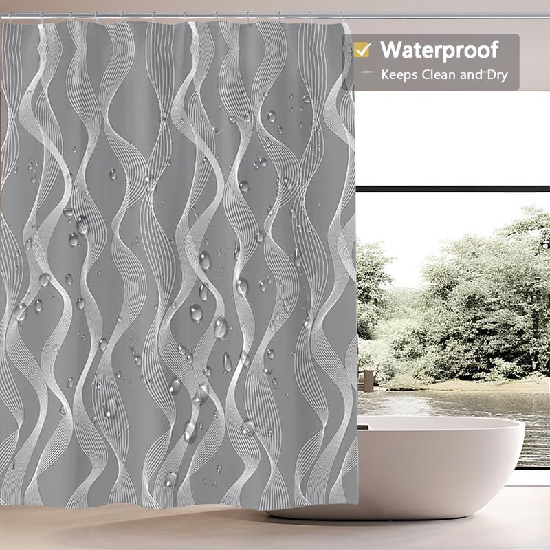 LLSCL Fabric Shower Curtain Liner with Magnets, Waterproof Hotel Quality, 72 x 72 Machine Washable - Image 3